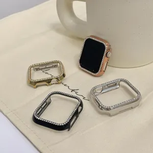 Custodia protettiva con strass per smartwatch, cover rigida brillante, 4 colorazioni.