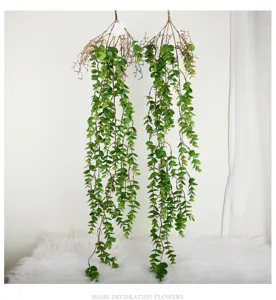 Artificial hanging eucalyptus vine plant for wall decor and home interior design