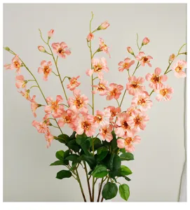 Artificial Silk Trumpet Vine Flowers Long Stem Fake Florals Wedding Decor Photo Prop