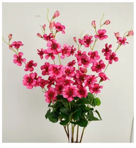 Artificial trumpet vine flower branch silk floral arrangement for wedding home decor photography props
