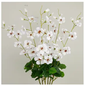 Artificial white flower branches faux silk floral decor for wedding photography props.