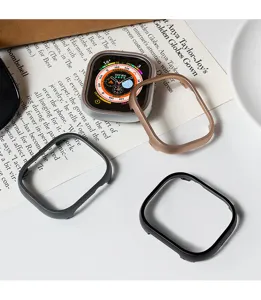 Metal bumper case compatible with Apple Watch Ultra 49mm aluminum alloy protective cover.