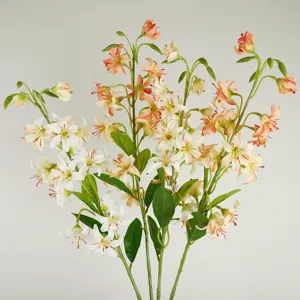 Realistische Kunstleliebloemen Cattleya Enkele Stengel Meerkleurig Gradiënt Zijden Kunstbloemen Voor Eettafel Bruiloft Decor