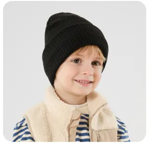Bonnet tricoté d'hiver chaud pour bébé, double couche polaire épaisse pour les 0-3 ans.