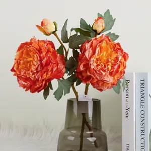 Fleurs artificielles pivoine en soie déco maison style rétro européen fausse plante