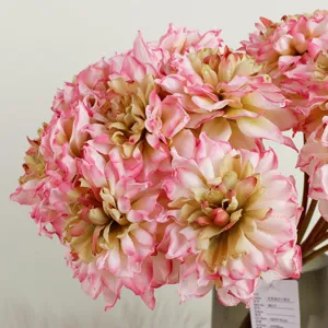 Bouquet de fleurs de dahlia artificielles dégradé rose mariage décoration maison