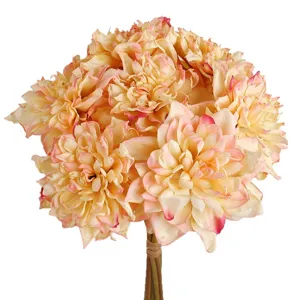 Bouquet de dahlias artificiels fleurs en soie pour décoration de mariage maison rose vif