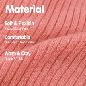 Bonnet tricoté bébé rose hiver chaud thermique doublé polaire doux chapeau vue principale