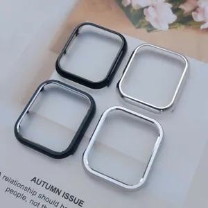 Aluminum metal bumper case for Apple Watch series, protective frame cover accessory.