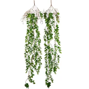 Artificial hanging eucalyptus plants wall decor green vines for home decoration.