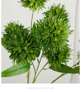 Τεχνητά πράσινα κεφάλια λουλουδιών allium για διακόσμηση σπιτιού και αξεσουάρ φωτογράφησης.