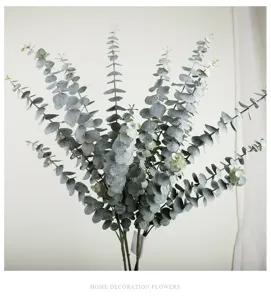 Artificial eucalyptus branches 5 forks fake green money leaves plant home decoration floral