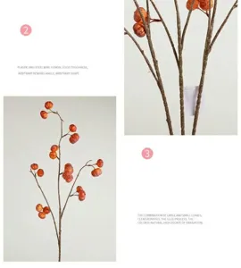 Artificial simulation pumpkin fruit branch fake plant decoration for home table decor