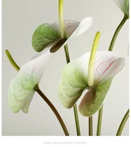 Artificial anthurium flowers PU fake plant for home wedding decoration floral photography props