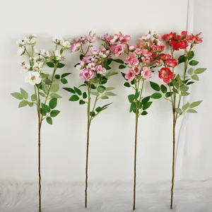 Fleurs de roses artificielles fausses tiges de fleurs en soie pour la maison.