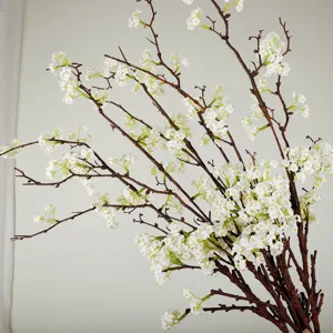 Ramo di Salice di Neve Artificiale Stile Nordico Bouquet di Fiori di Palla di Neve Bianca Seta Floreale Casa Stanza Interno Arredamento
