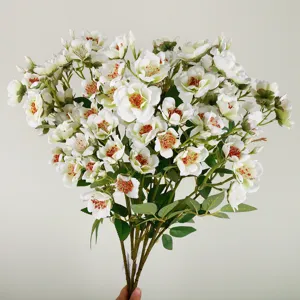 Bouquet de roses artificielles 4 branches fausses fleurs déco mariage maison champêtre