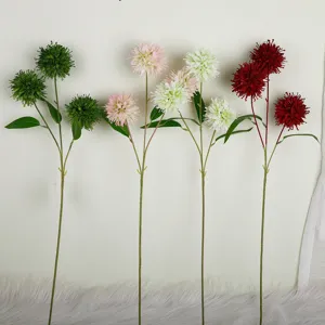 Τεχνητά λουλούδια allium 3 κεφάλια ψεύτικο χρυσάνθεμο μπάλας για διακόσμηση σπιτιού γάμου