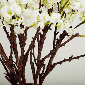 Ramo di fiori bianchi artificiali finto salice di neve decorazione floreale stelo pianta finta