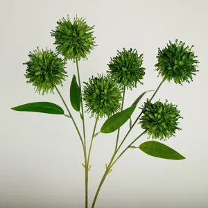 Τεχνητό πράσινο κλαδί λουλουδιών allium για διακόσμηση σπιτιού και φωτογράφηση γάμου.