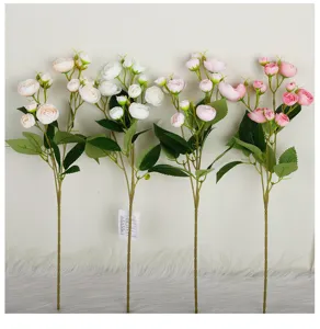Artificial 12-head small tea rose flowers bouquet for home decoration and photo props.