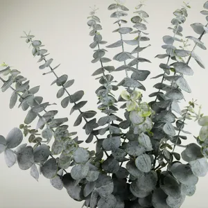 5-prong artificial eucalyptus leaves green plant floral decoration for home decor main
