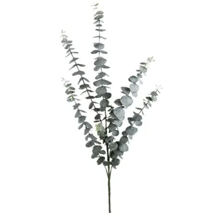 Artificial eucalyptus branch 5-fork green money leaf floral arrangement home decor plant