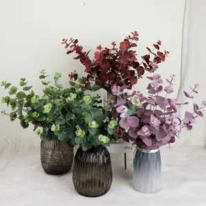 Artificial Eucalyptus Leaves Branch Fake Money Leaf Greenery Stem Silk Flower For Home Interior Wedding Party Decoration