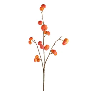 Artificial pumpkin berries branch simulation fruit home decor autumn harvest decoration
