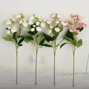 Artificial 12-head tea rose bouquet simulation flowers for home decor photography props