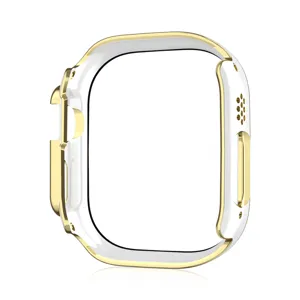 Schutzhuelle kompatibel mit Apple Watch Ultra, galvanisiertes PC Gehaeuse mit Glas.