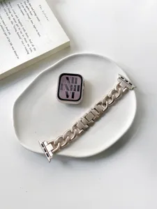Starlight Schutzhülle und Metallketten-Armband-Set kompatibel mit Apple Watch Serie.