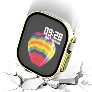 Elektroplattiertes zweifarbiges PC Hartglas Schutzgehäuse Detailansicht für Apple Watch Ultra.