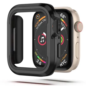 Detalle de funda protectora para Apple Watch, parachoques antichoque duradero con recortes precisos.