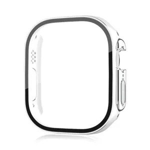 Schutzhülle für Apple Watch Ultra, galvanisiertes PC mit gehärtetem Glas Abdeckung