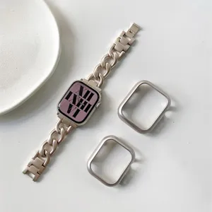 Starlight Metallkette Uhrenarmband und Schutzhuellen Set kompatibel mit Apple Watch Alltag.