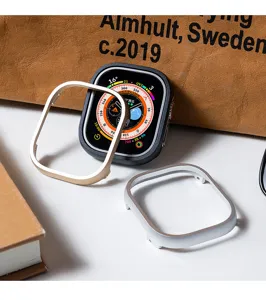 Aluminum protective case for Apple Watch Ultra 49mm, metal bumper frame cover.