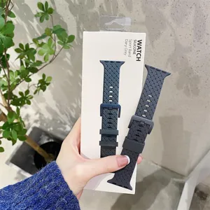 Silikon geflochtenes Sport-Ersatzarmband kompatibel mit Smartwatches in grau neu.