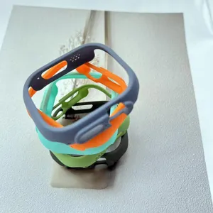 Silicone protective case for Apple Watch Ultra 49mm, shockproof bumper cover, multi-color pack.