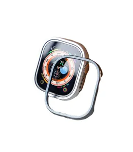 Aluminum metal bumper case designed for Apple Watch Ultra 49mm, durable protective frame cover.