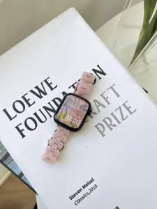 Rosa Harz Uhrenarmband für Apple Watch, stilvolles Blüten Ersatz Armband Zubehör iWatch Alltag.