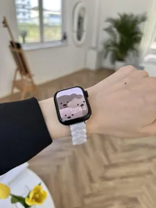 Weisses Harz Blüten Uhrenarmband Ersatzarmband kompatibel mit Apple Watch Serie Smartwatch
