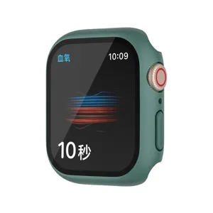 Θήκη προστασίας PC με σκληρυμένο γυαλί για Apple Watch Series 7 πράσινο αξεσουάρ