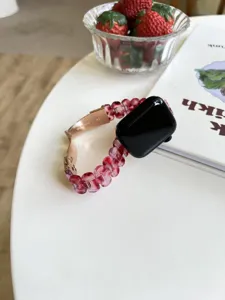 Ersatzarmband aus Harz mit Blumenmuster passend für Apple Watch Serie, stilvoll und schick.