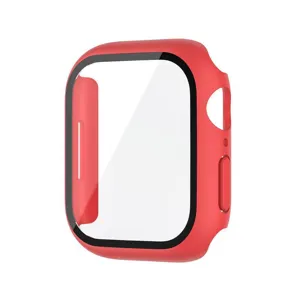Κόκκινη προστατευτική θήκη για smartwatch με ενσωματωμένο προστατευτικό οθόνης, λεπτομέρεια.