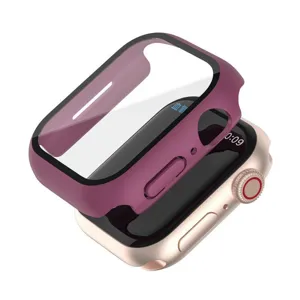 Ανθεκτική προστατευτική θήκη για Apple Watch 7, PC bumper με γυάλινη προστασία οθόνης.