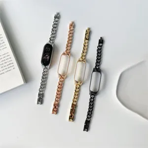 Cinturino di ricambio in metallo per Xiaomi smartband, elegante accessorio per polso in metallo.