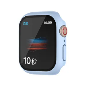 Θήκη προστασίας για Apple Watch Series 7 smartwatch σκληρό γυαλί PC γαλάζιο αξεσουάρ