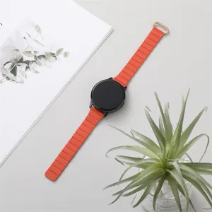 Vervanging sport magnetische horlogeband voor Samsung Galaxy watch, oranje siliconen armband.
