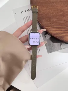 Cinturino per orologio in pelle con trama a croce di qualità per Apple Watch, morbido.
